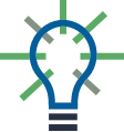 A custom illustration is a green-blue light bulb that represents entrepreneurs.